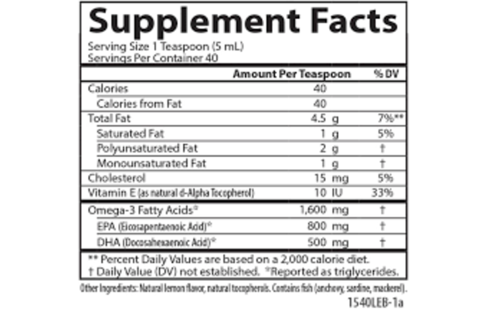 Carlson Fish Oil - 200 ml Lemon