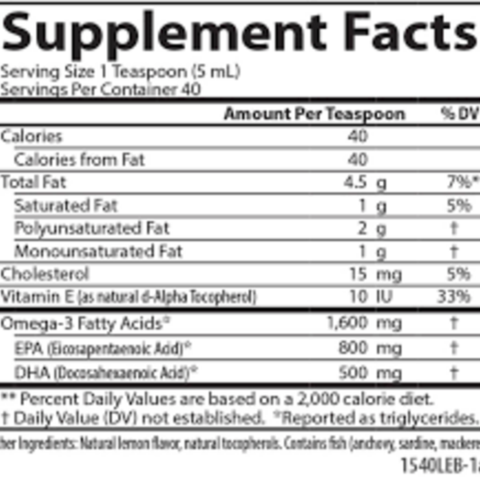 Carlson Carlson Fish Oil - Lemon, 200 mL