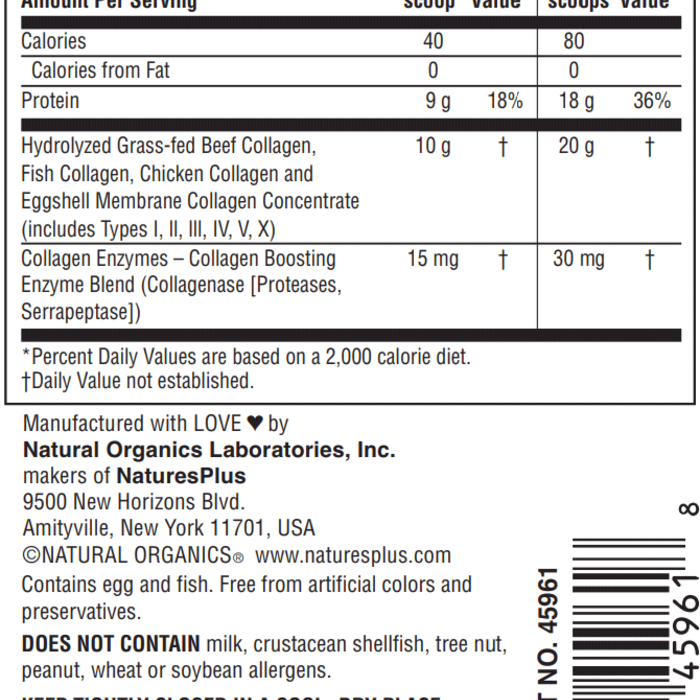 Nature's Plus NaturesPlus Collagen Peptides - Unflavored, 0.65 lb