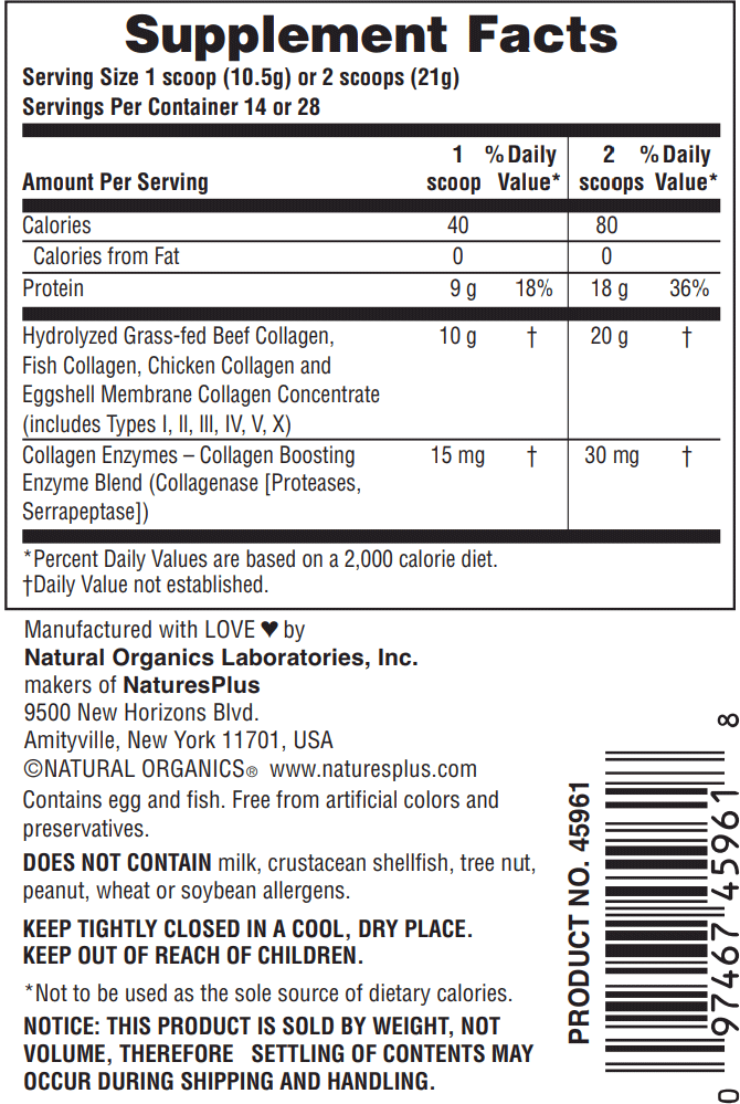 Nature's Plus NaturesPlus Collagen Peptides - Unflavored, 0.65 lb