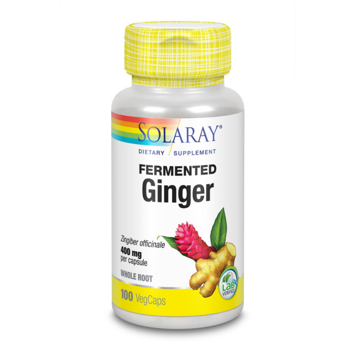 Solaray ermented Ginger 400mg - 100 Vegetarian Capsules