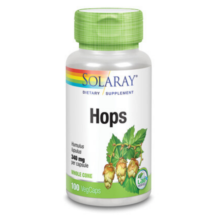 Solaray Hops 340mg - 100 Vegetarian Capsules