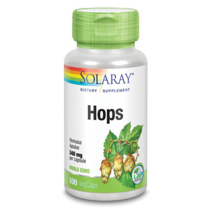 Solaray Hops 340mg  - 100 Vegetarian Capsules