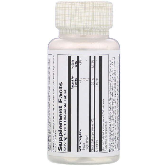 Solaray L-Theanine 200mg - Lemon - 30 Chewables