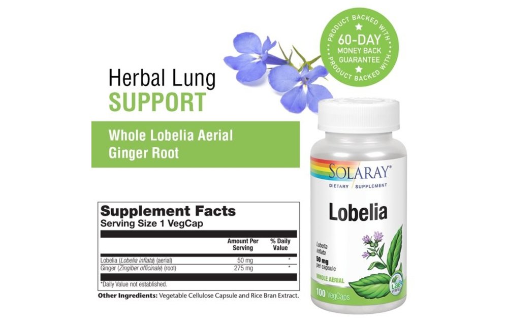Lobelia 50mg - 100 Vegetarain Capsules