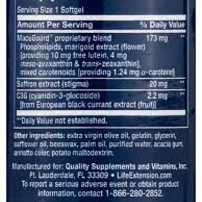 Life Extension MacuGuard 60 gels