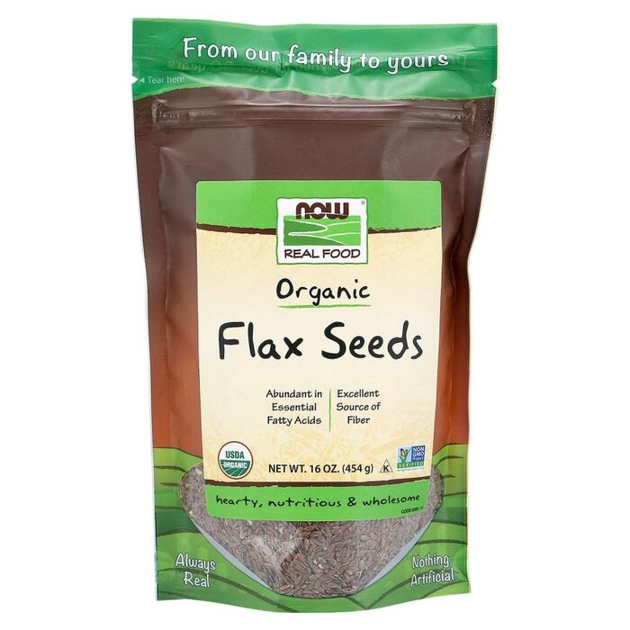 NOW FOODS Organic Flax Seeds 16 oz