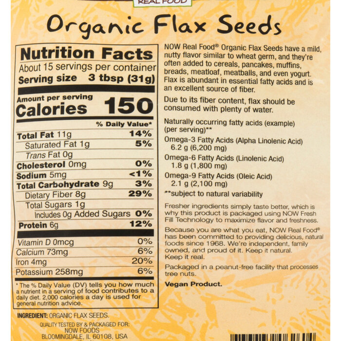 NOW FOODS NOW Foods Organic Flax Seeds 16 oz