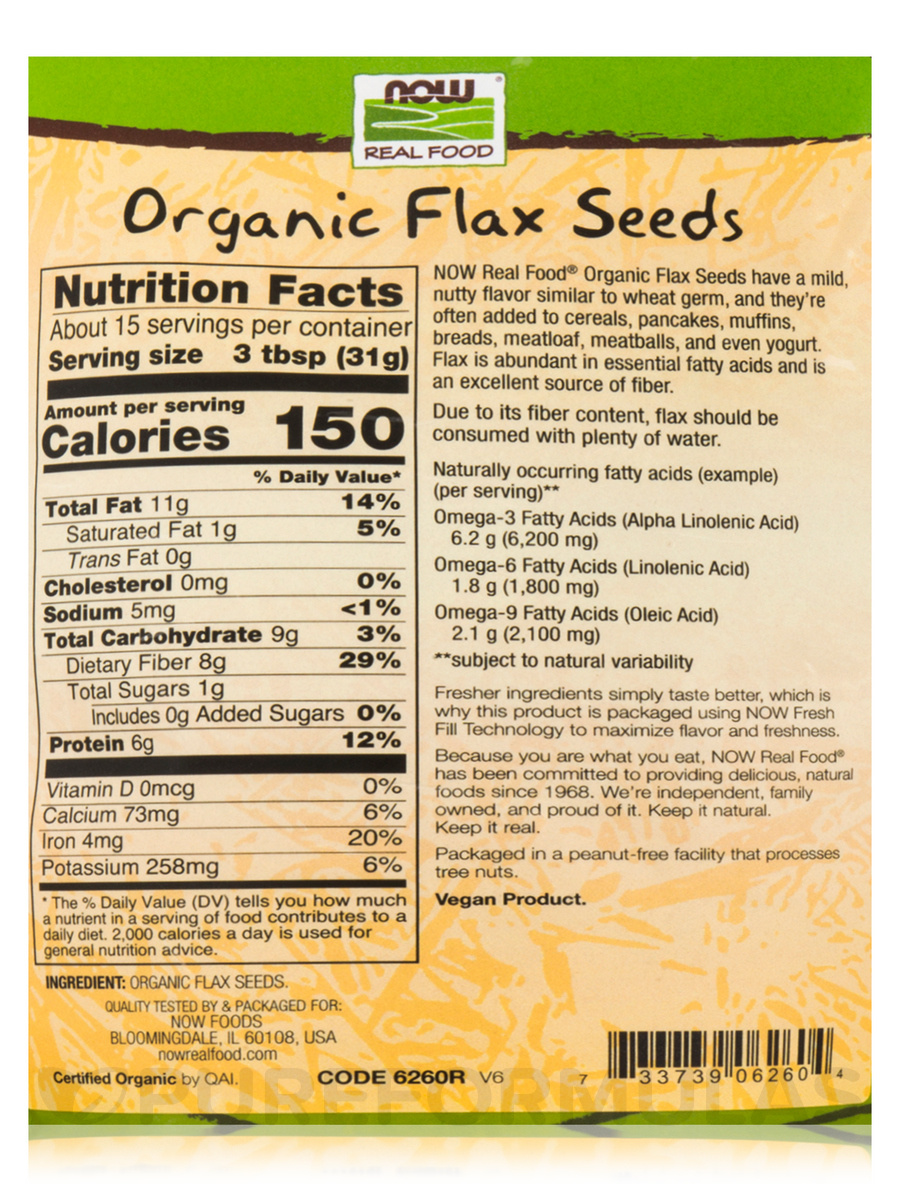 NOW FOODS NOW Foods Organic Flax Seeds 16 oz
