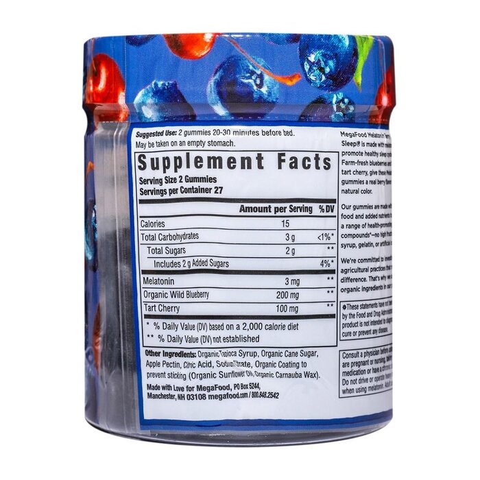 MegaFood Melatonin 3mg Berry Gummies