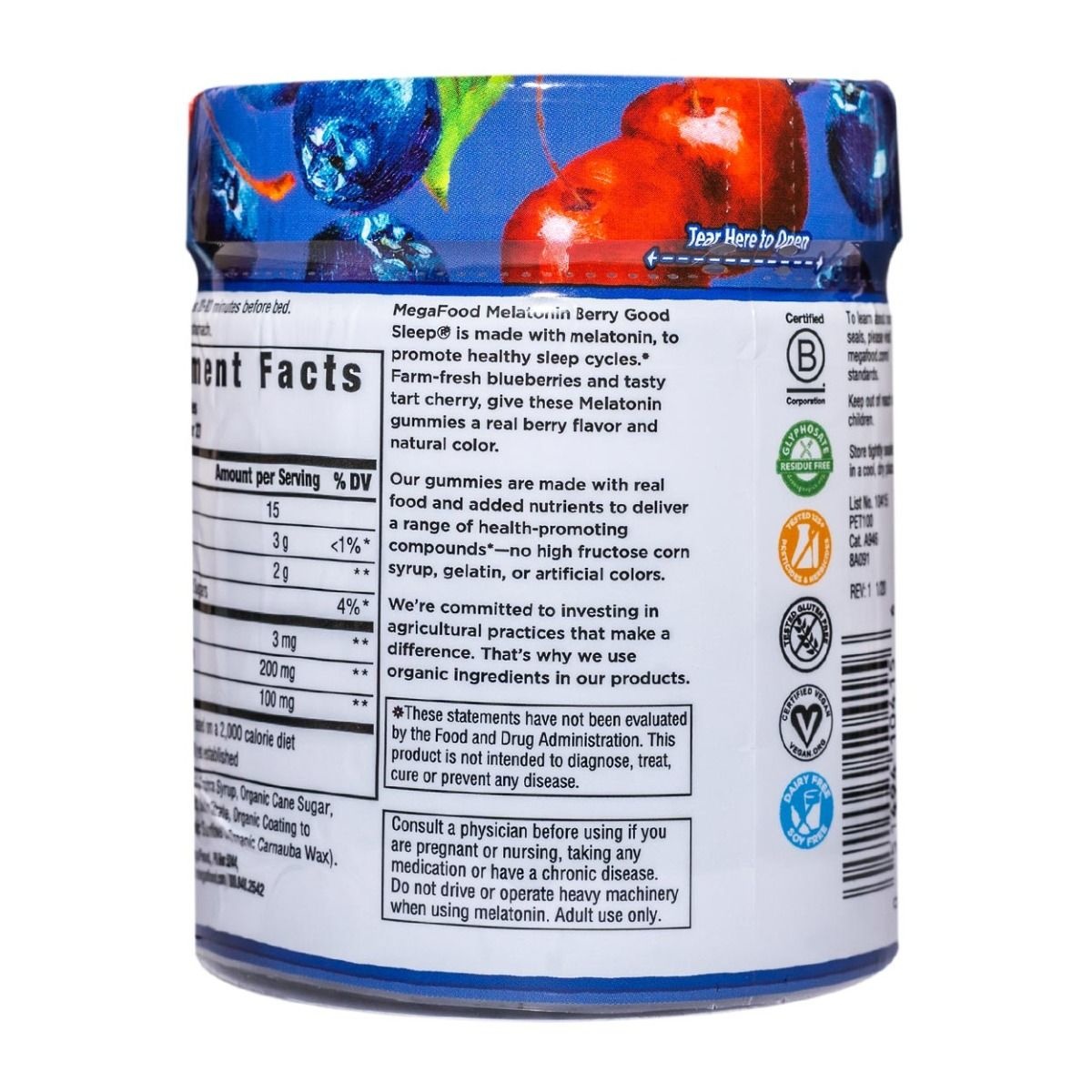 MegaFood MegaFood Melatonin 3 mg Berry Gummies