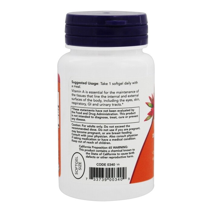 NOW FOODS Vitamin A 25,000 - 100softgels