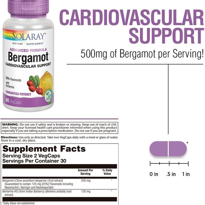 Solaray Bergamot 500mg 60 capsules