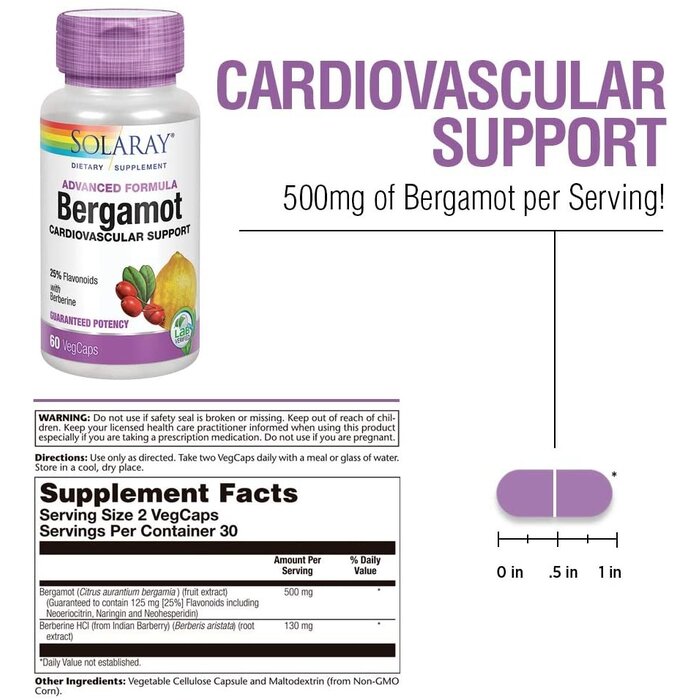 Solaray Bergamot 500mg 60 capsules