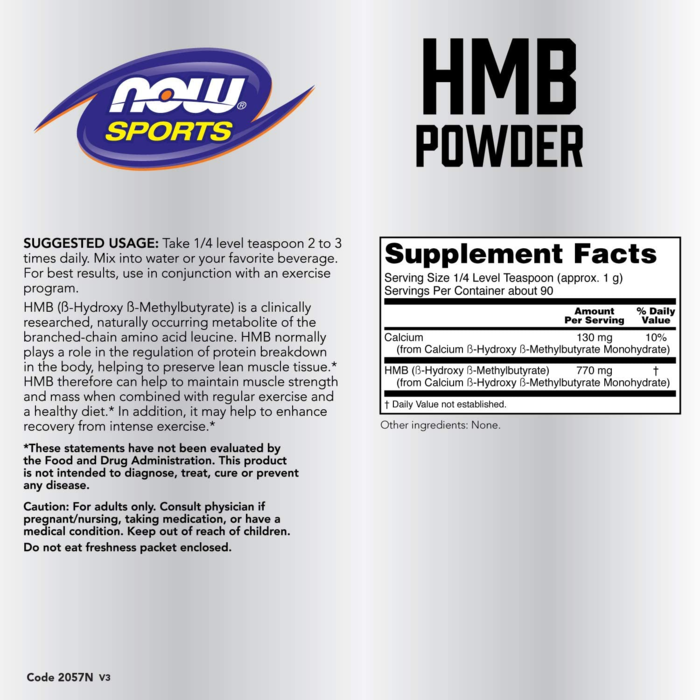 NOW FOODS HMB Powder 3.2 oz
