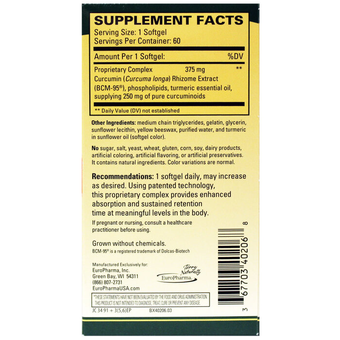 Terry Naturally Terry Naturally CuraMed 375 mg - 60 Softgels