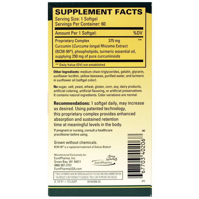 Terry Naturally Terry Naturally CuraMed 375 mg - 60 Softgels