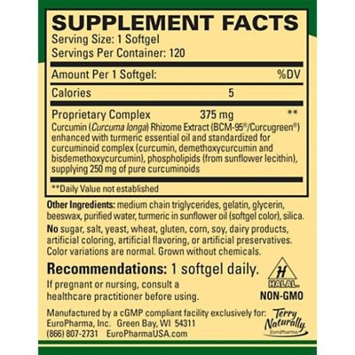 Terry Naturally Terry Naturally CuraMed 375 mg - 120 Softgels