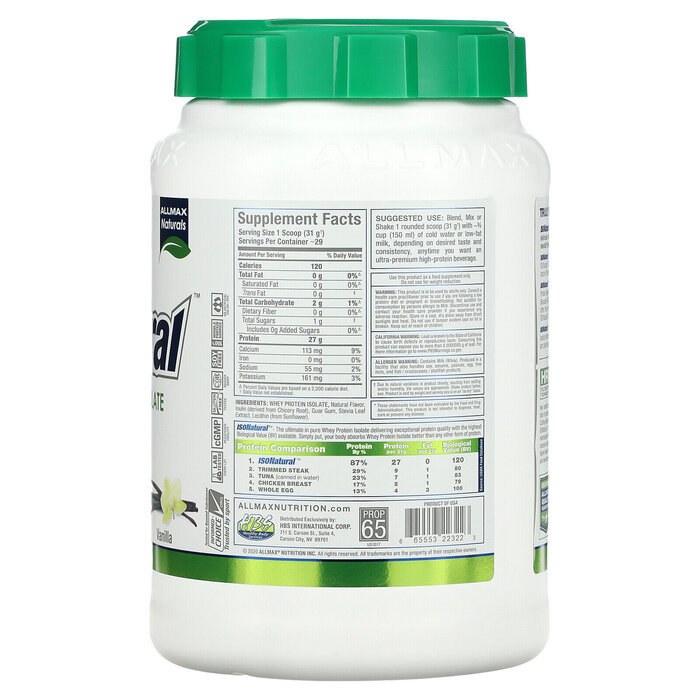 Allmax IsoNatural-Vanilla 2 lb