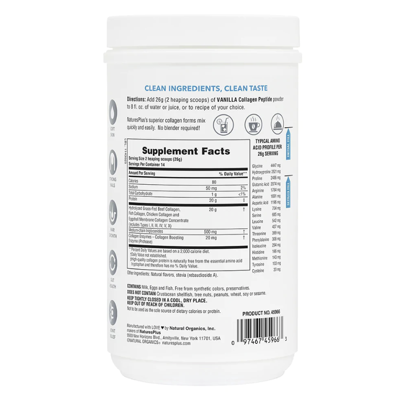 Nature's Plus NaturesPlus Collagen Peptides - Vanilla, 364 g