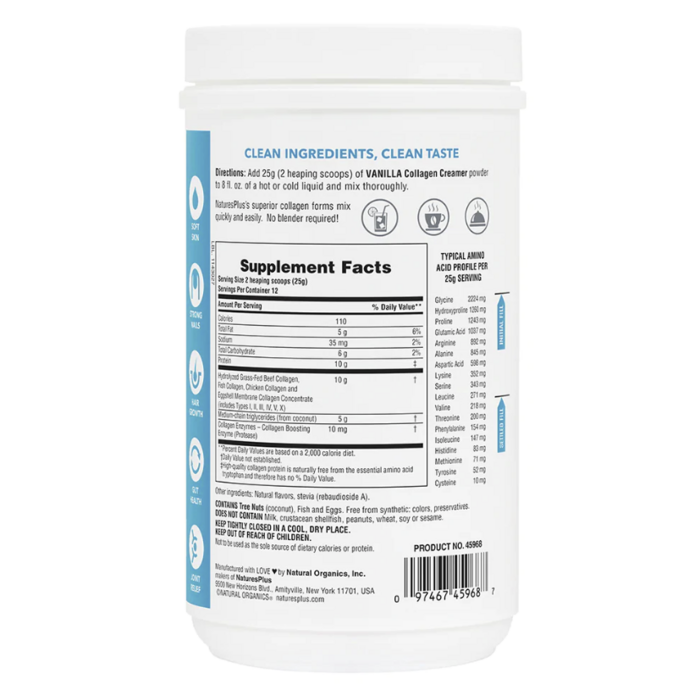 Nature's Plus Collagen Creamer - Vanilla 300g