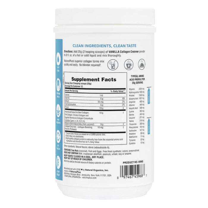 Nature's Plus Collagen Creamer - Vanilla  300g