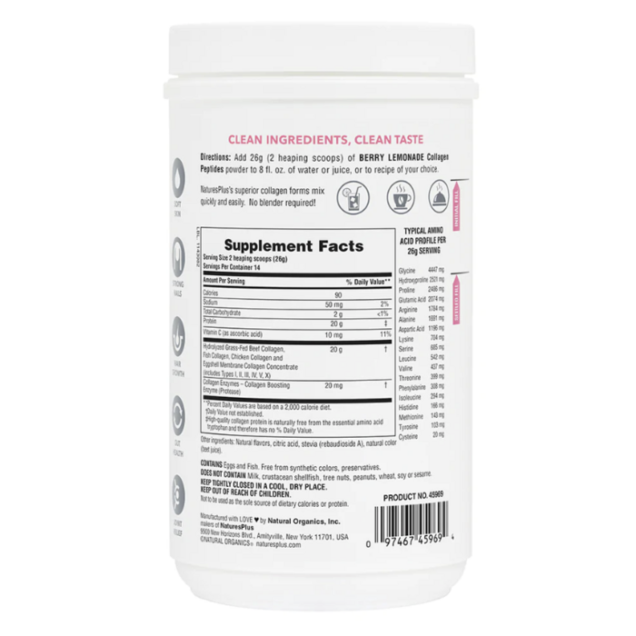 Nature's Plus NaturesPlus Collagen Peptides - Berry Lemonade, 364 g
