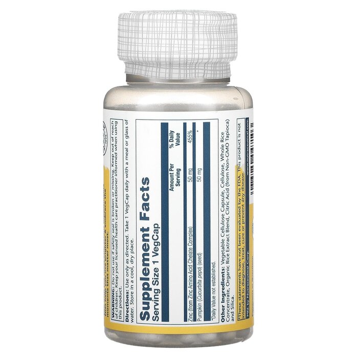 Solaray Zinc 50mg 100VegCaps