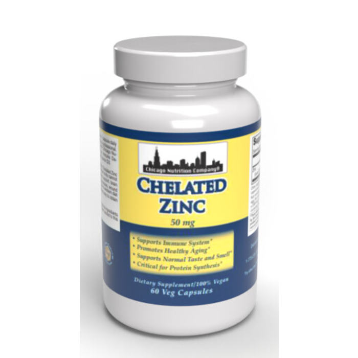 Chicago Nutrition Company Chelated Zinc - 50mg - 60 Vegetarian Capsules