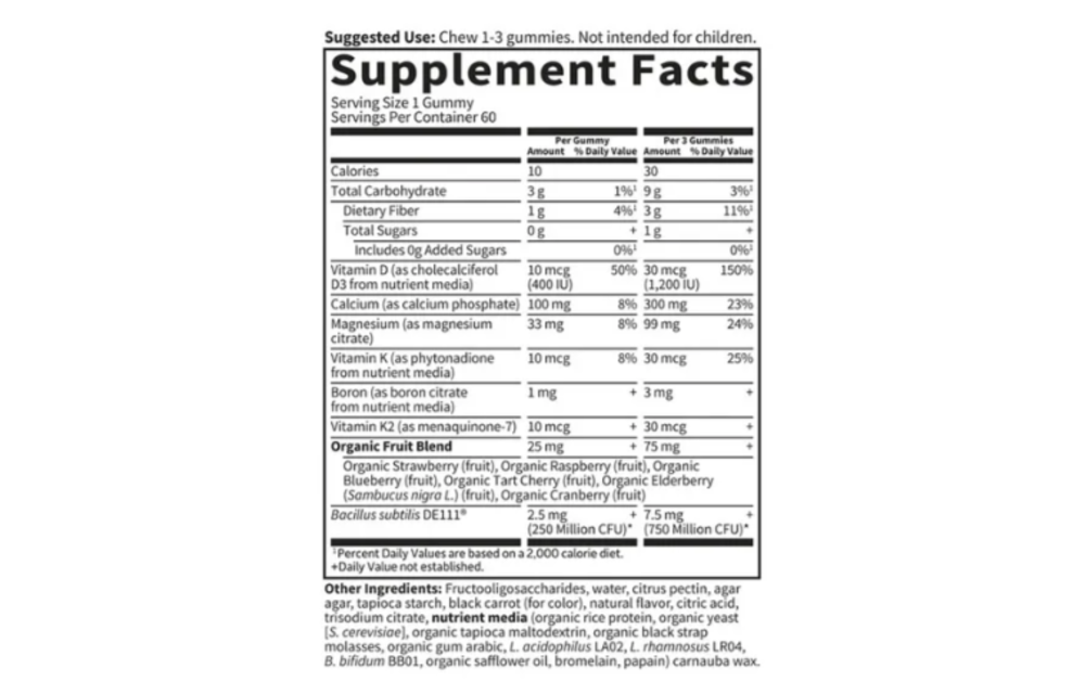 Vitamin Code Calcium & Magnesium Gummies 60ct HealthKick Nutrition