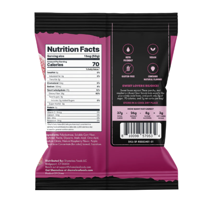 Shameless Snacks Shameless Snacks- Red Raspberry Sour Scouts