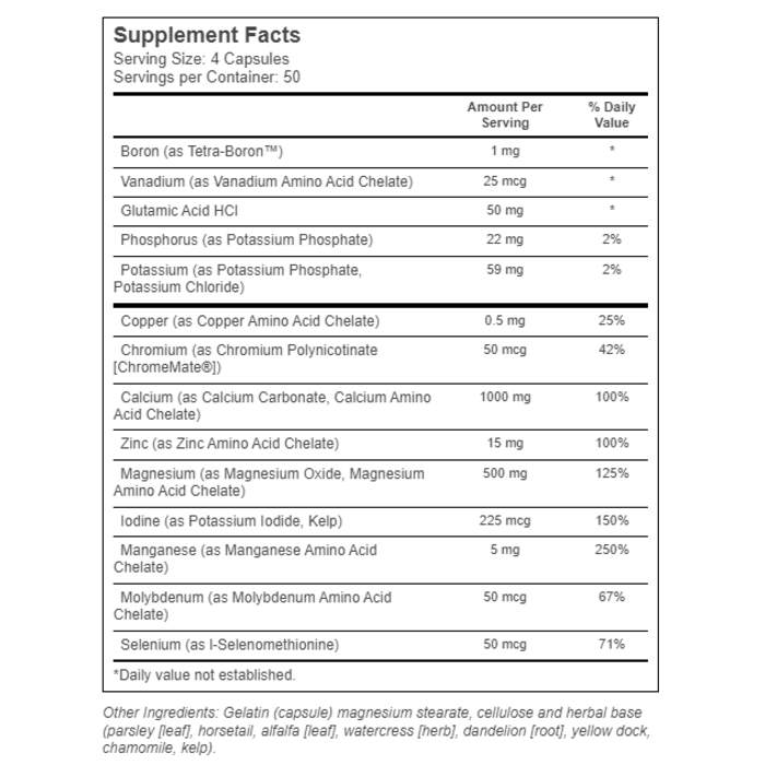 Solaray Mega Multi Mineral Iron Free 200caps