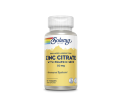 Solaray Zinc Citrate -- 50 mg - 60 VegCaps