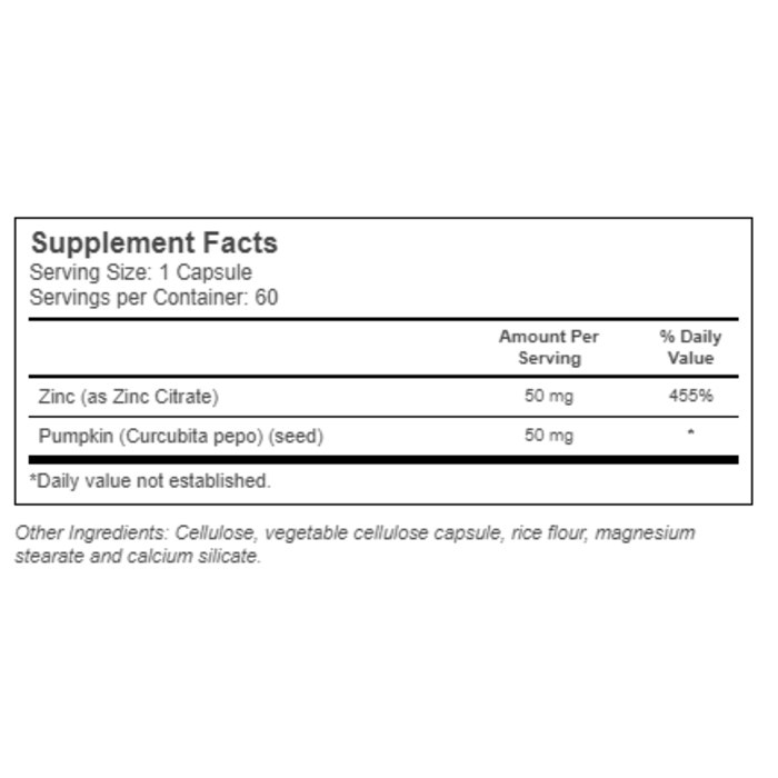 Solaray Zinc Citrate -- 50 mg - 60 VegCaps