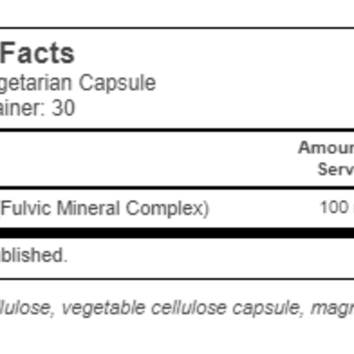 Solaray Fulvic Minerals -- 100 mg - 30 Vegetarian Capsules