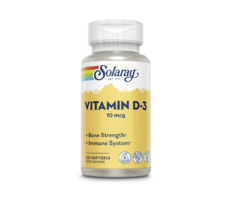 Solaray Vitamin D-3 -- 10 mcg - 120 Softgels