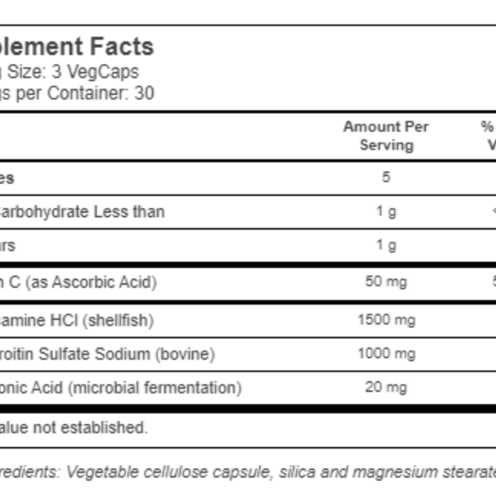 Solaray Glucosamine Chondroitin Hyaluronic Acid -- 90 VegCaps