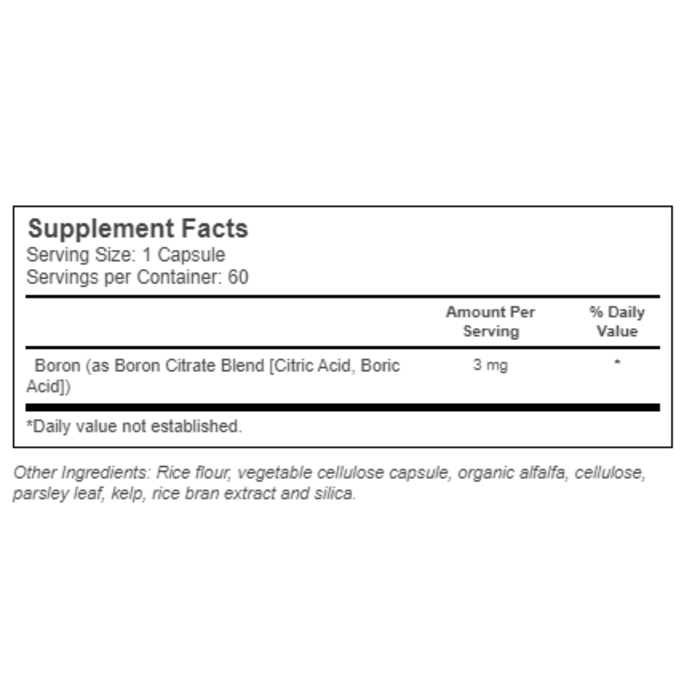 Solaray Boron -- 3 mg - 60 VegCaps