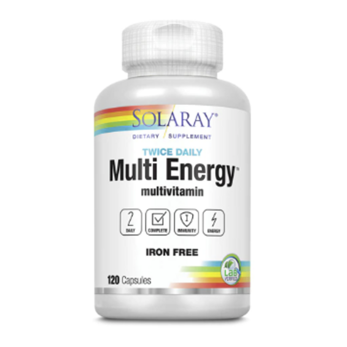 Solaray Twice Daily Multi Energy™ Iron Free -- 120 Capsules