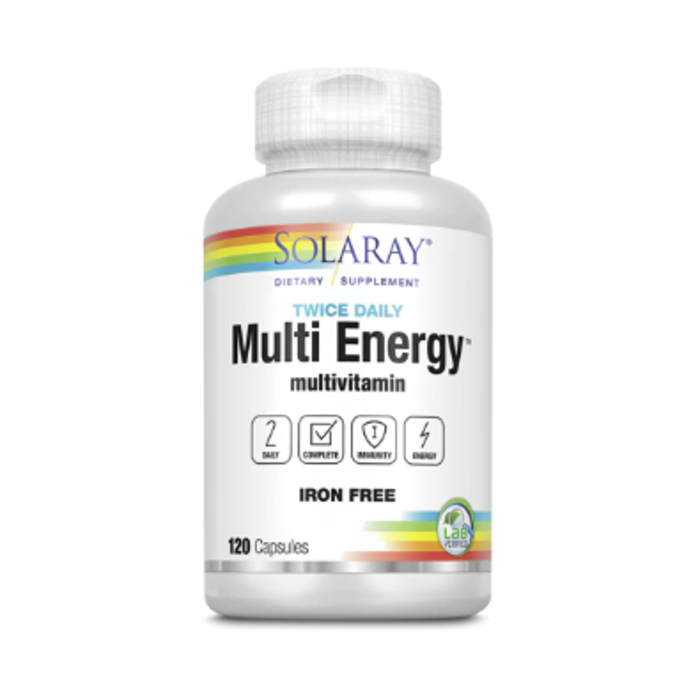 Solaray Twice Daily Multi Energy™ Iron Free -- 120 Capsules