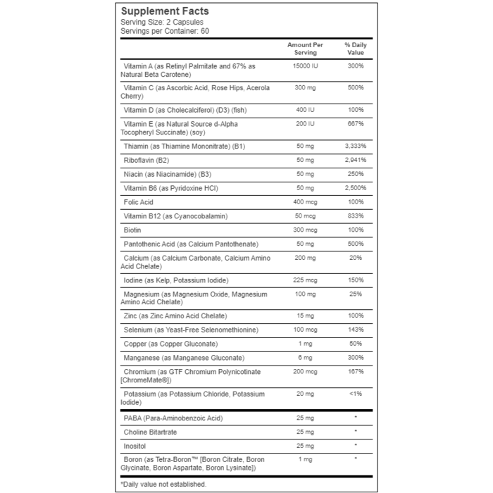 Solaray Twice Daily Multi Energy™ Iron Free -- 120 Capsules