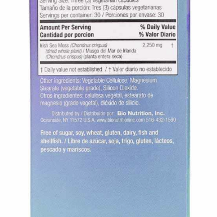 Bio Nutrition Irish Sea Moss - 90 Vegetarian Capsules