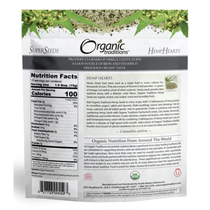 Organic Traditions Hemp Hearts 8 oz
