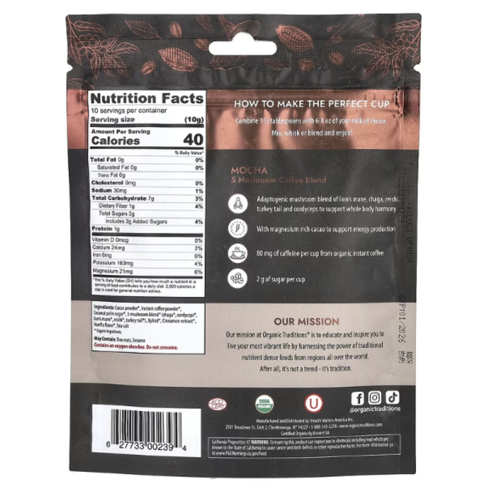 Organic Traditions Mocha Mushroom Coffee Blend - 100g