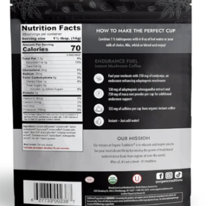 Organic Traditions Organic Traditions Endurance Fuel Mushroom Coffee
