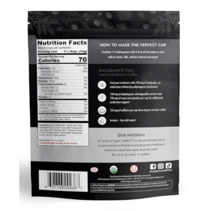 Organic Traditions Endurance Fuel Mushroom Coffee
