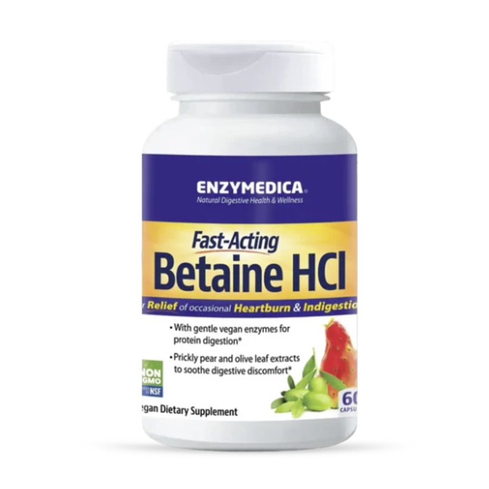 Enzymedica Betaine HCl - 60 Capsules