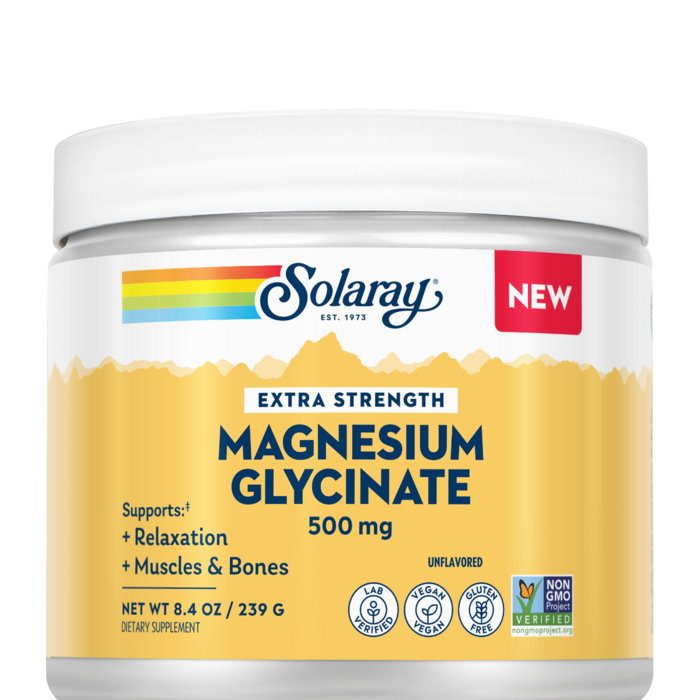 Solaray Magnesium Glycinate 500mg Powder  8.4 oz