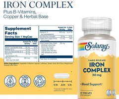 Solaray Time Released Iron 30mg 60 caps