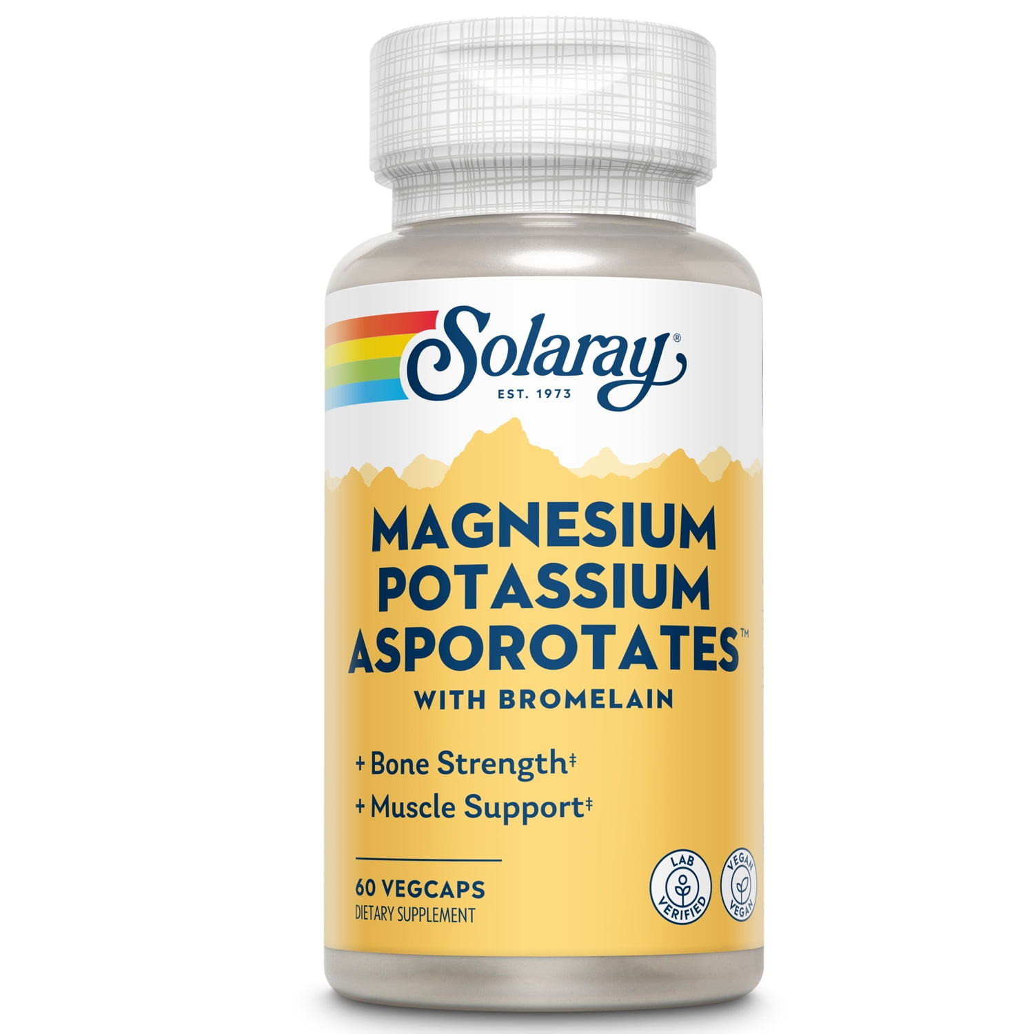 Solaray Magnesium Potassium Asporotates - 60 vegcaps
